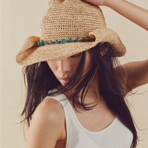 Free People - Stoned Love Straw Cowboy Hat